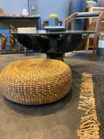 Load image into Gallery viewer, Woven Rattan Ottoman, Wicker Decor, Floor Accent Seating
