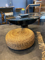 Load image into Gallery viewer, Woven Rattan Ottoman, Wicker Decor, Floor Accent Seating
