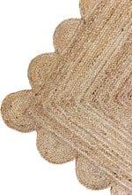 Load image into Gallery viewer, Braided Scalloped Jute Rug, Different Sizes,
