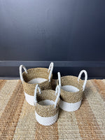 Load image into Gallery viewer, Lilo Two-tone Wicker Storage Basket Set of 3
