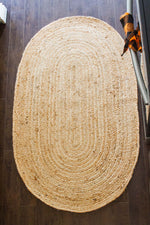 Load image into Gallery viewer, Braided Jute Oval Rug
