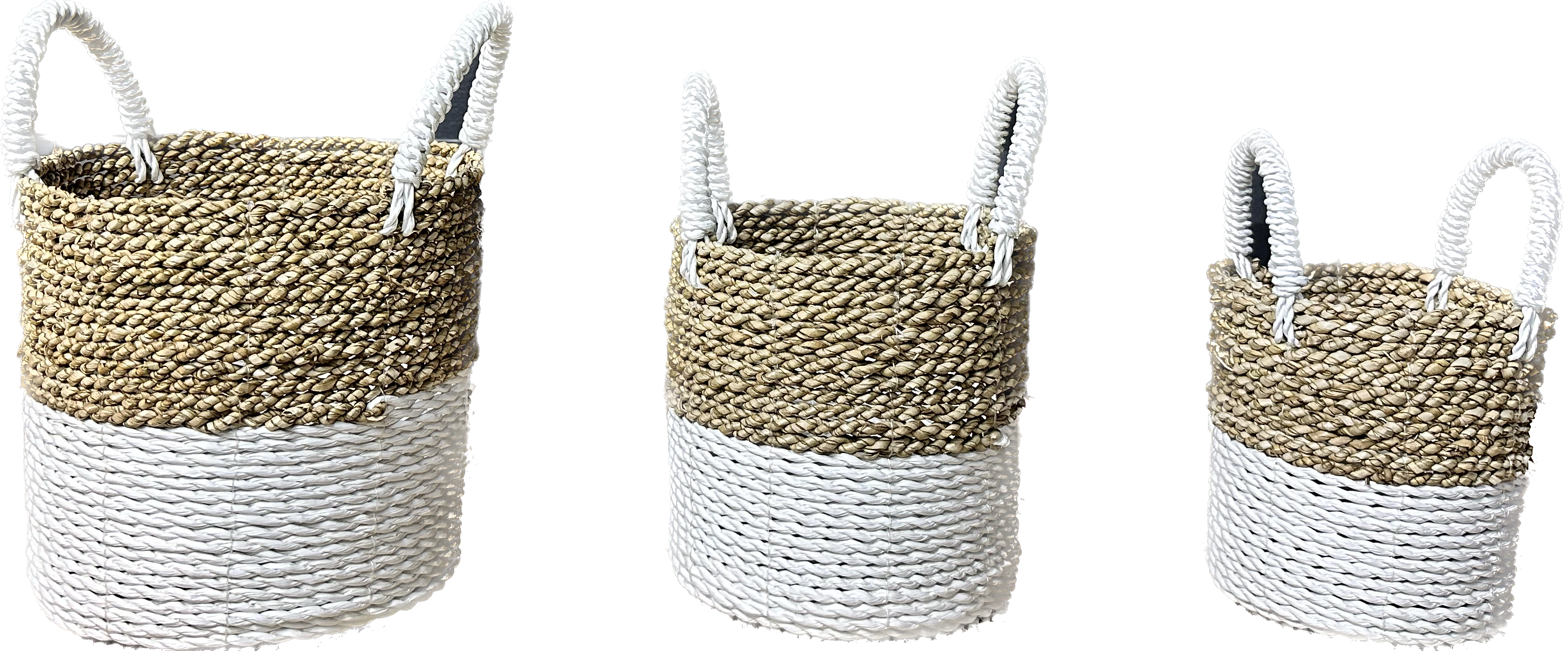 Lilo Two-tone Wicker Storage Basket Set of 3