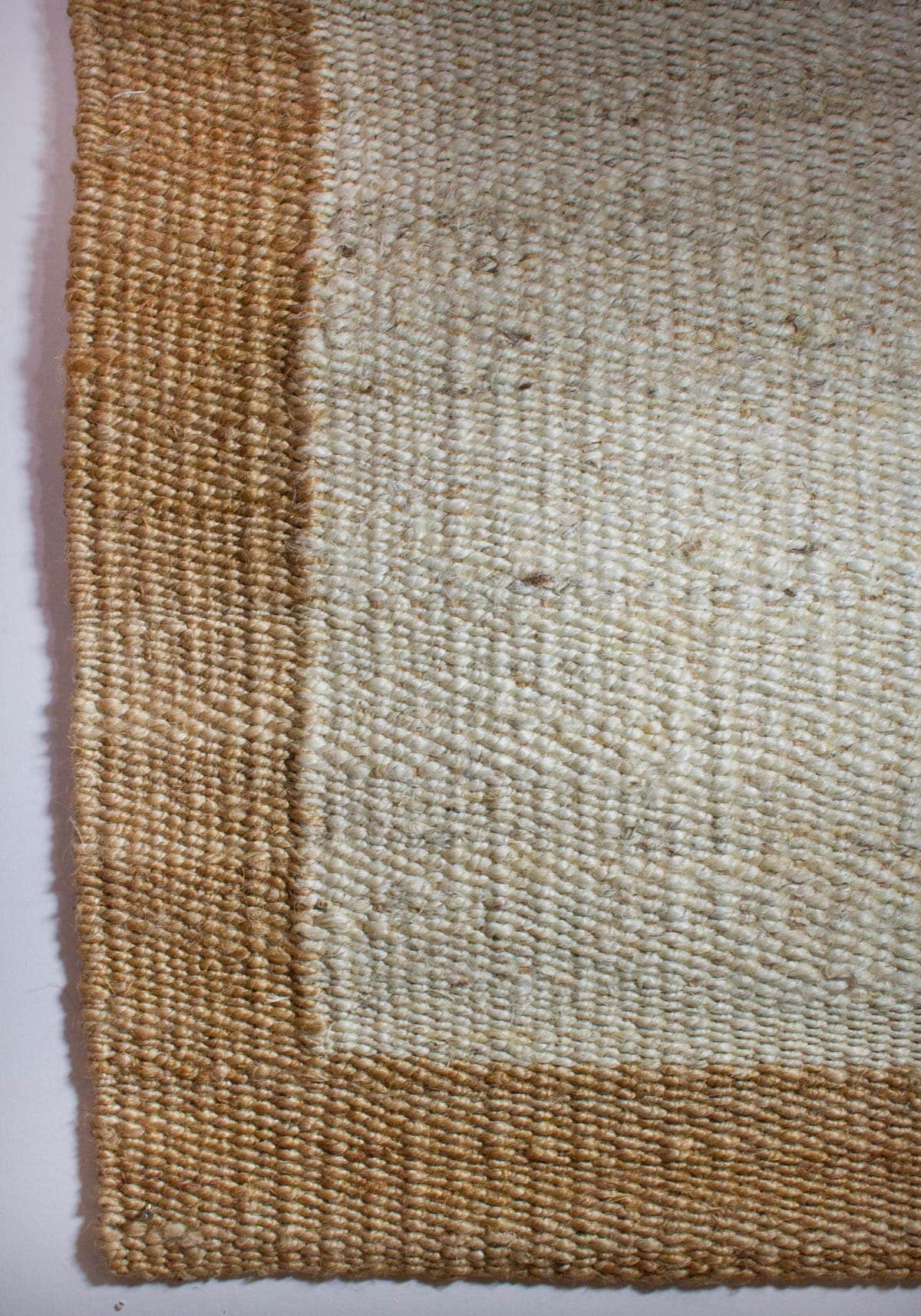 Reversible Ivory Color with Natural Jute Border, 2X6, 4X6, 5X7, 6X9