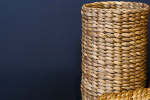 Wicker Basket, Rattan Cylindrical Planter, Woven Storage Supplies Holder