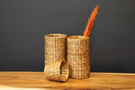 Load image into Gallery viewer, Wicker Basket, Rattan Cylindrical Planter, Woven Storage Supplies Holder
