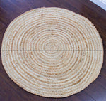 Load image into Gallery viewer, Braided Ivory and Natural Jute Round Rug, Reversible, Natural Fibre Rug, Coastal, Cottage, Casual Decor
