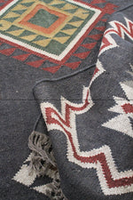 Load image into Gallery viewer, Wool and Jute, Handwoven Traditional Indian Rug, Kilim Rug, Punja Rug, Natural Fibre Rug
