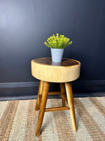 Load image into Gallery viewer, Solid Wood Accent Stool, Bathroom Stand, Teak Plant Stand, Wooden Side Table
