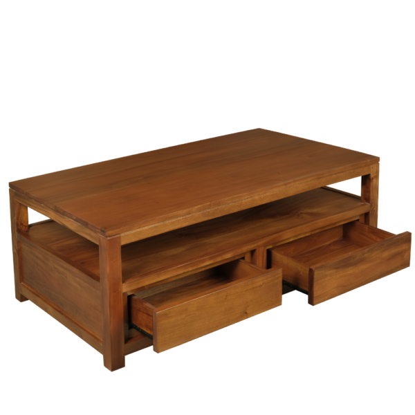 Solid Wood Coffee Table ( Soft Closing Drawers)