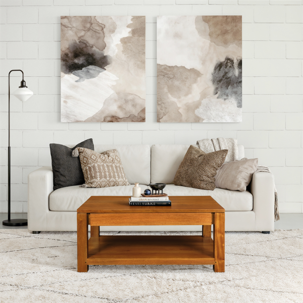 Solid Wood Coffee Table ( Soft Closing Drawers)